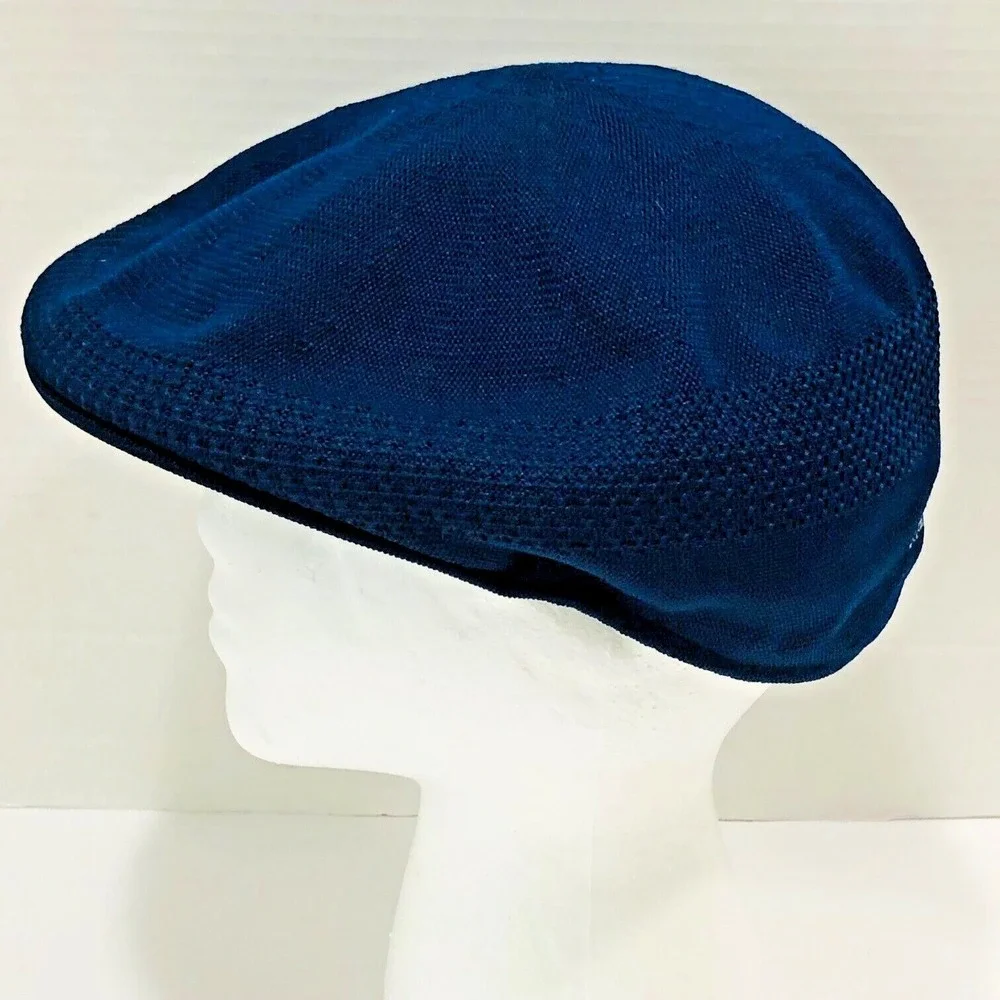 VTG Knit Deer Track Golf Resort Newsboy Cap Jockey Hat‎ Derby Cap USA Navy XL
